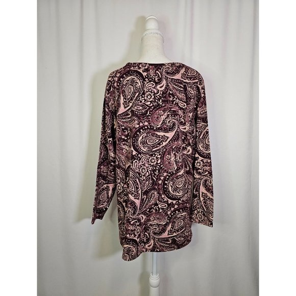 Denim & Company Women's Tunic Top, Size XL, Round Neck Paisley Print - Picture 4 of 6